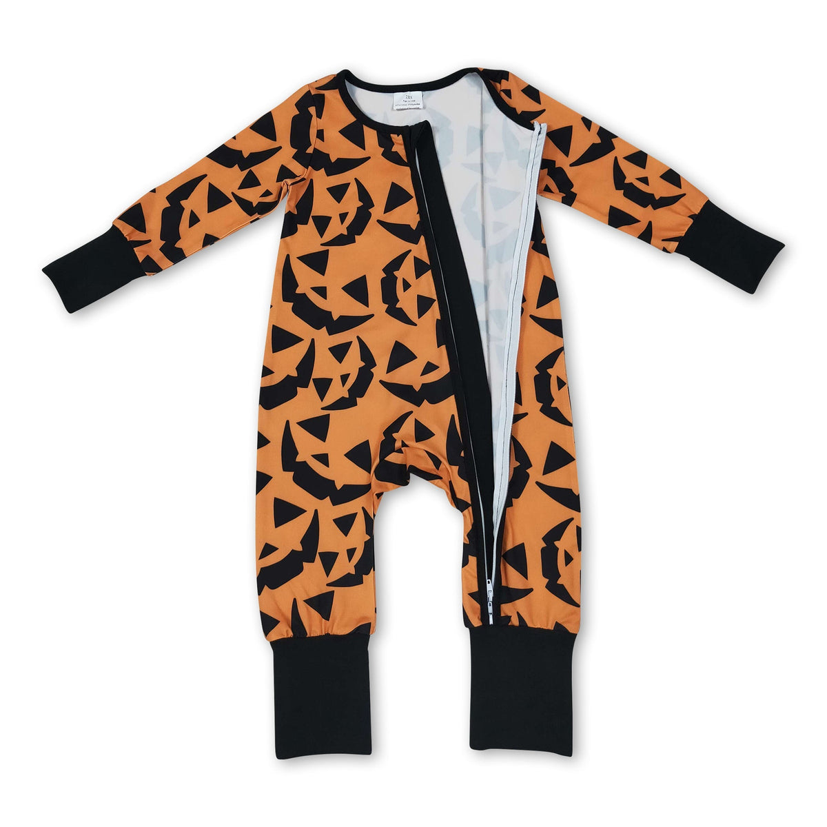 Long sleeves pumpkin baby boy Halloween romper
