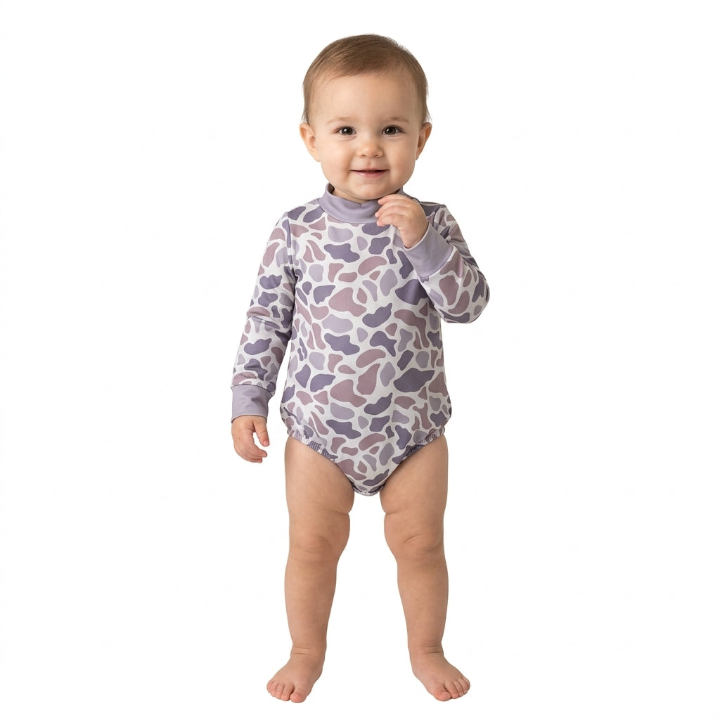 Long sleeves grey camo baby kids fall romper