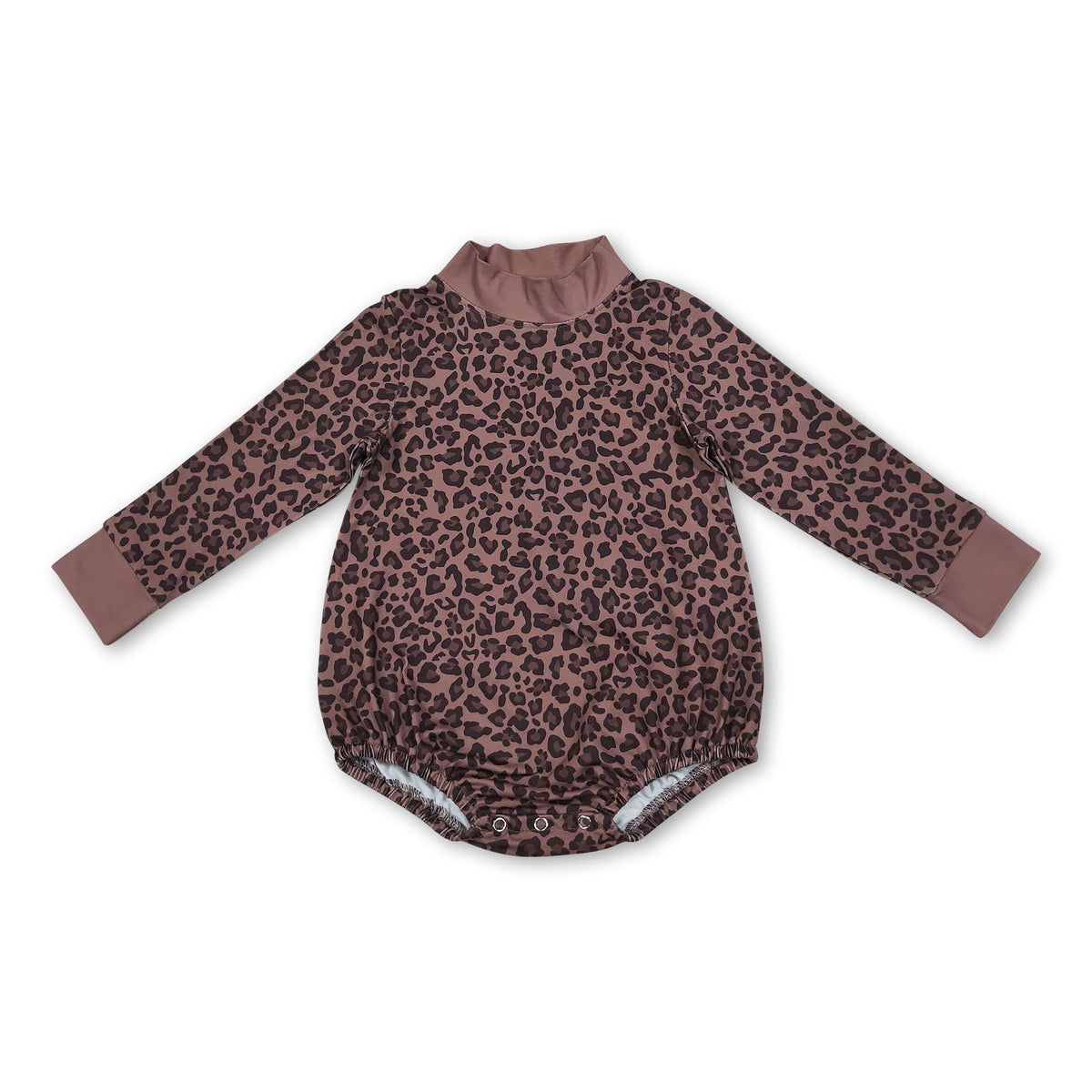 Long sleeves leopard baby girls fall romper