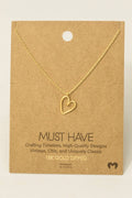 Gold Dipped Wire Heart Pendant Necklace