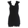 Summer Women Clothing Sexy Wind Feather Decoration Spaghetti Straps Slimming Package Hip Dress