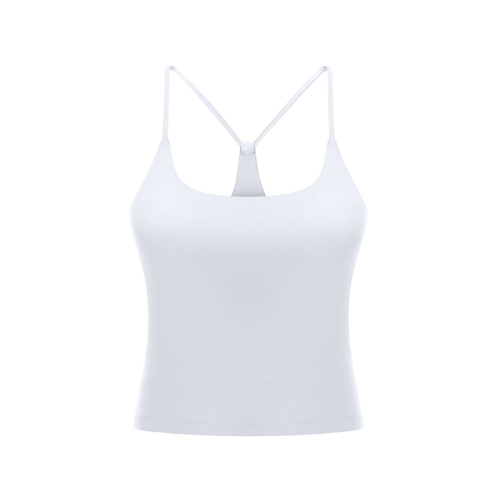 Spring Summer Sexy Y Shaped Beauty Strap Chest Pad Yoga Vest Women Moisture Wicking Stretch Skinny Yoga Clothes