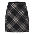 Women Clothing Autumn Winter Woolen Skirt Plaid High Waist Elastic Solid Color Zipper Skirt
