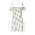 Women Polka Dot Print Fresh Tube Top Short Type Package Hip All Matching Dress