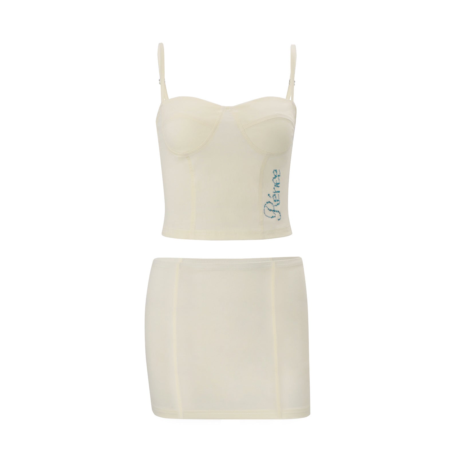 Women Clothing Summer Sexy Camisole Low Waist Printed Hip Skirt Set