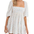 Plus Size Loose Version Sequin Dress Summer Casual round Neck Short Sleeve Solid Color Wide Hem Dress