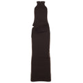 French Elegant Women Halter Dress Women Retro Cropped Outfit Hollow Out Cutout out Patchwork Maxi Dress