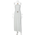 Women Clothing Spring Summer Sexy Waist Trimming Back Hollow Out Cutout out Tied Dress Women