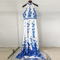 Spring Summer Star Printed Casual Vacation Dress Halter Maxi Dress