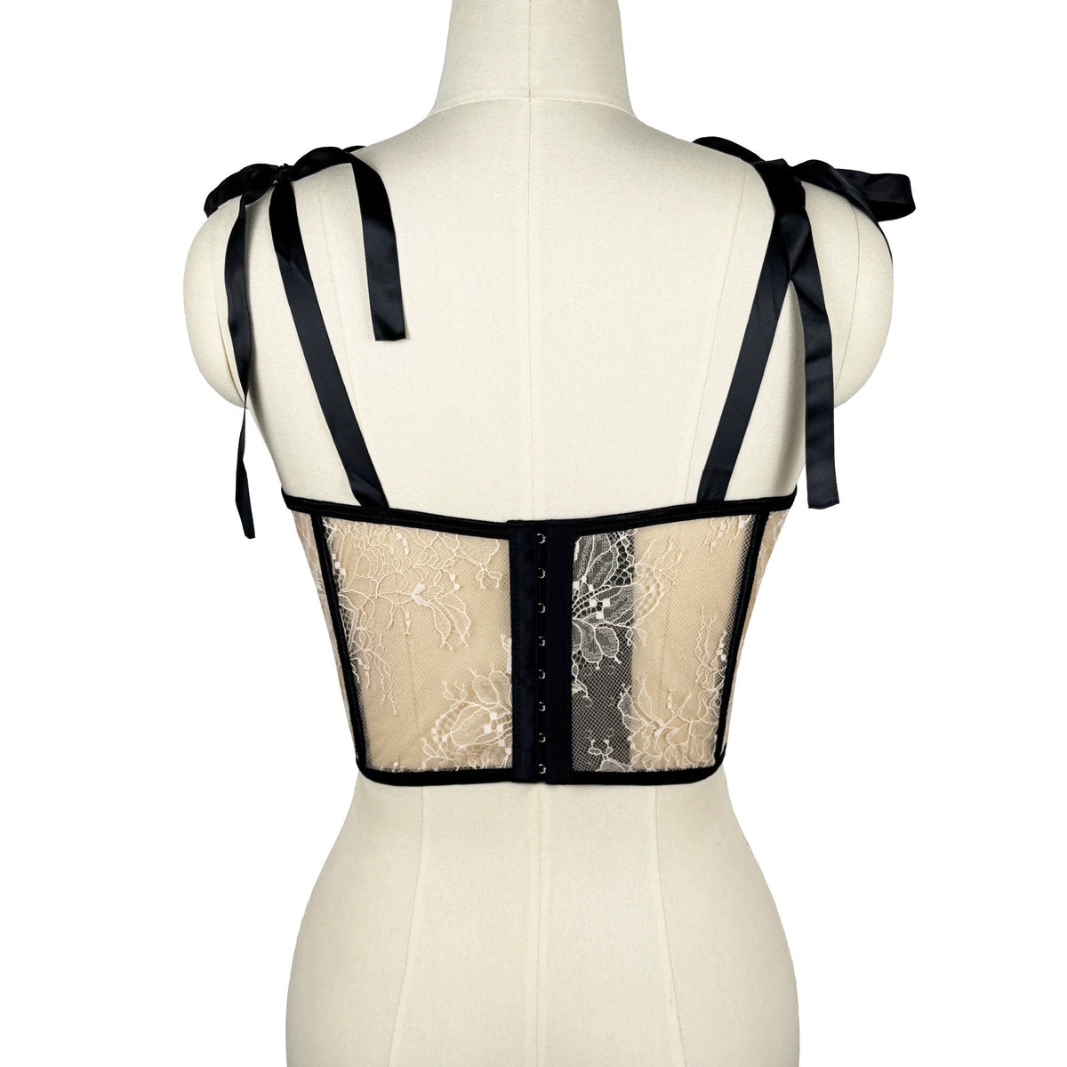 Lace Bow Boning Corset Bra Sexy Slimming Fish Hanging Tube Top Women Short Camisole Strap