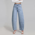 Blue High Street Wide Leg Highly Elastic Jeans for Women Summer High Looking Slimming Matchet Pants Women