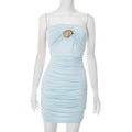 Women Clothing Summer Sexy Tube Top Tight Sheath Short Dress Women