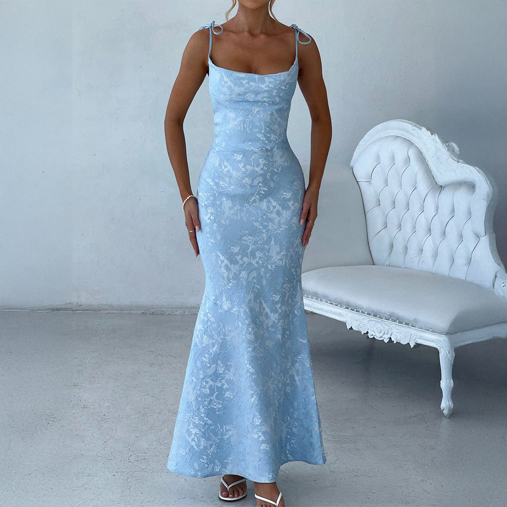 Elegant Evening Dress Hip Spaghetti Straps Dress Women Clothing Summer