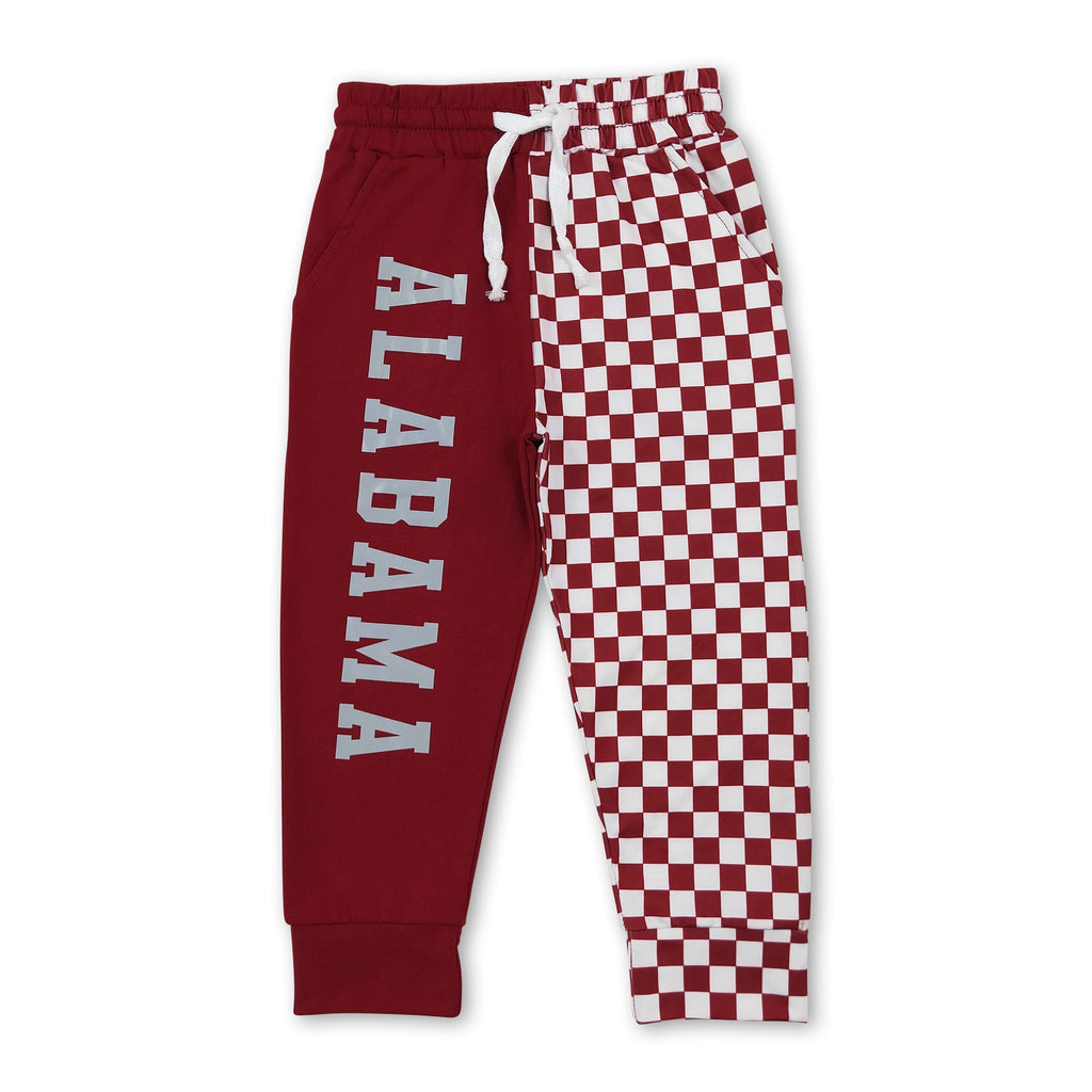 A plaid patchwork kids boys team pants