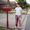 Plaid patchwork pockets kids boys team pants