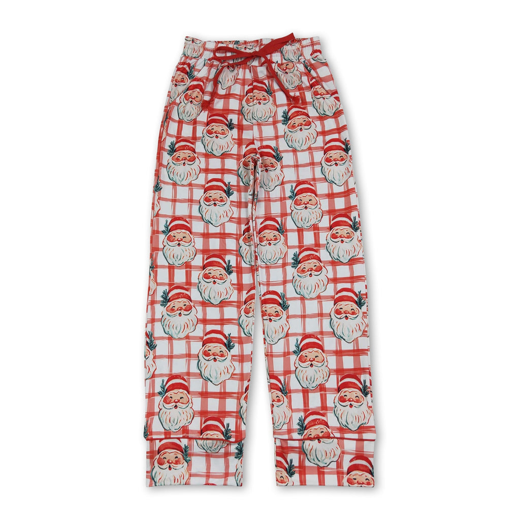 Plaid santa adult women Christmas pajamas pants