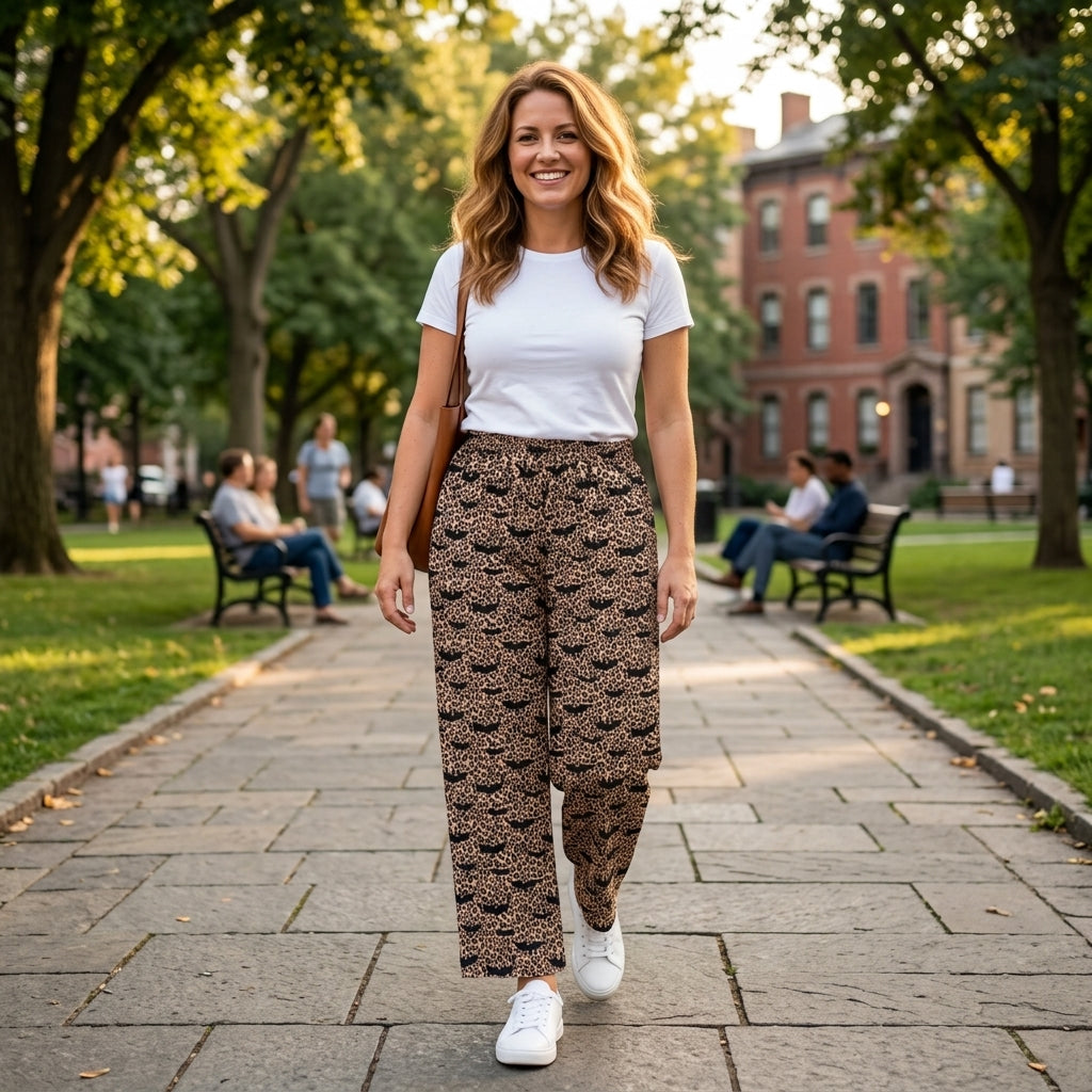 Leopard bat adult women Halloween pants
