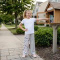 Camo grey patchwork kids girls fall pants