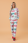 Christmas Graphic Print Top & Pants Pajama Set