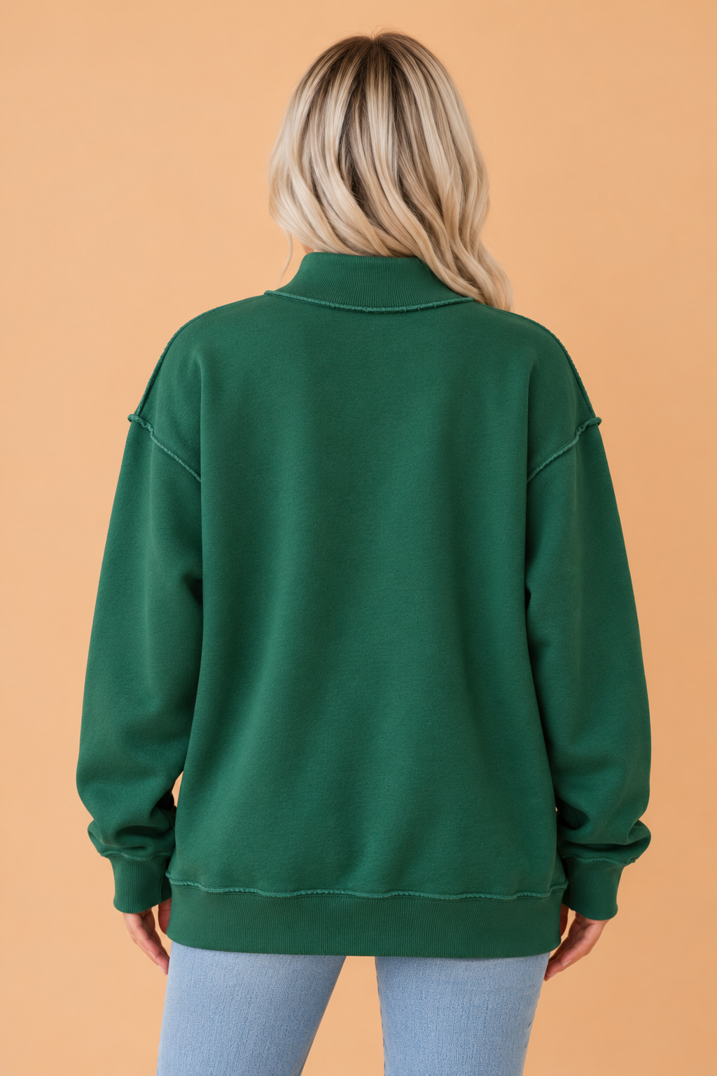 Christmas MERRY/JOLLY Embroidered Mock Neck Sweatshirt