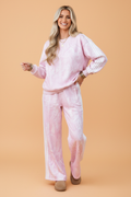 Abstract Camo Side Stripe Top & Loose Pants Set
