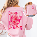 Queen of Hearts Graphic Fleece Sweatshirt | Cozy Statement Crewneck
