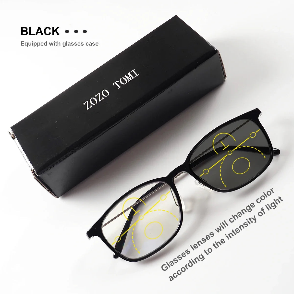 Progressive Multifocal Reading Glasses Photochromic Men Women Flexible Temples Anti Blue Light Computer Presbyopic Eyeglasses