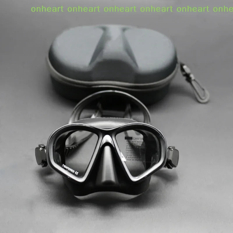 [C]Foldable Snorkel J-type Diving Mask With Camera Mount Tempered Glass Freediving Mask Snorkeling Set