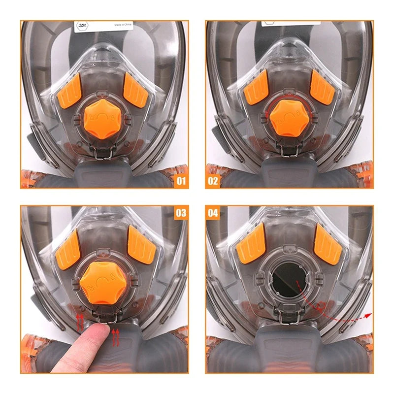 New Full Face Snorkel Mask Scuba Diving Mask for Adult Anti Fog Goggles Underwater Wide View Foldable Transparent Swimming Mask
