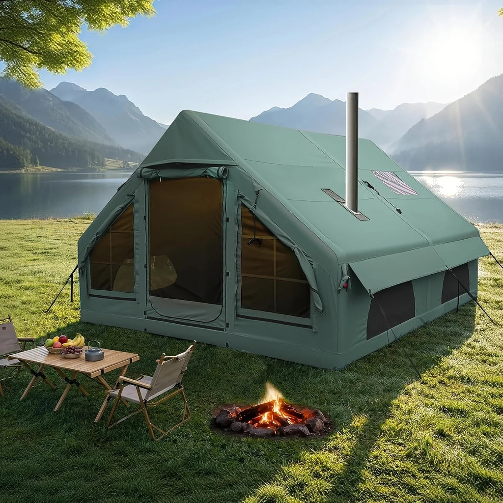Easy to Set-Up Inflatable Camping Tent with Manual Pump Windproof Inflatable Tent for Outdoor Adventure