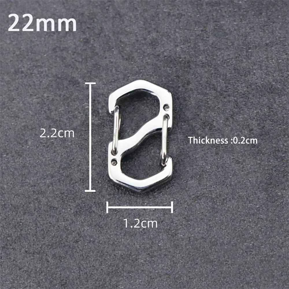 10PCS Stainless Steel Backpack Buckle S Type Handmade Carabiner with Lock Silver Necklace Clasps Jewelry Accessories