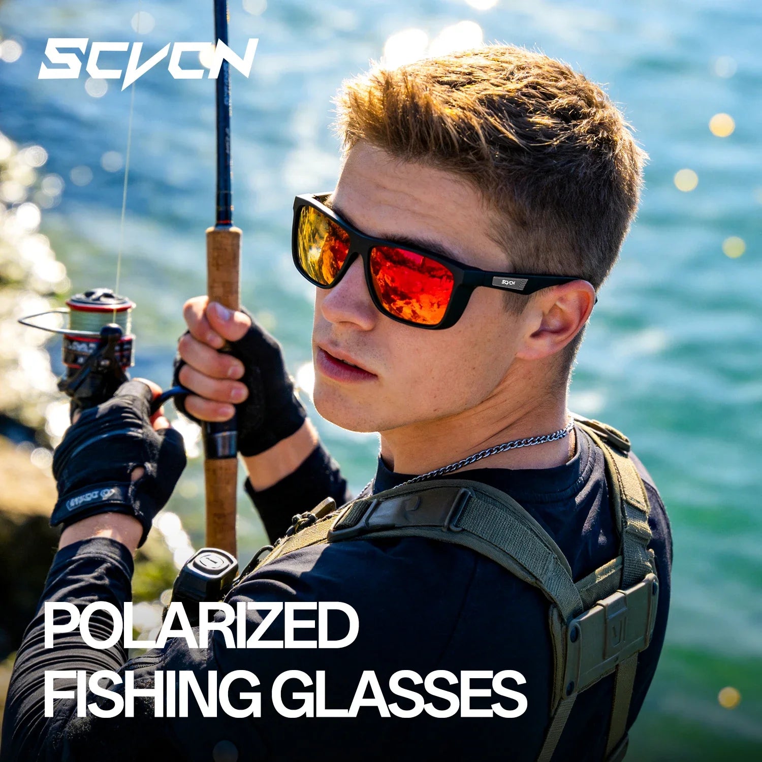 SCVCN Men Polarized Fishing Sunglasses Women Outdoor Water Sport Glasses Cycling Bike Sea Riverbank Fishing Beach UV400 Goggles