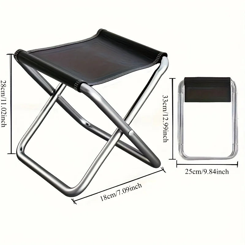 Foldable Outdoor Camping Chair Easy Carry Pocket Stool Compact Fishing Seat For Travel Leisure Hiking Outdoor Activities