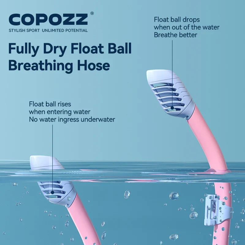 COPOZZ Kids Diving Mask Full Face HD Anti Fog Scuba Mask Underwater Snorkel Mask Set Children Swimming Snorkel Diving Equipment