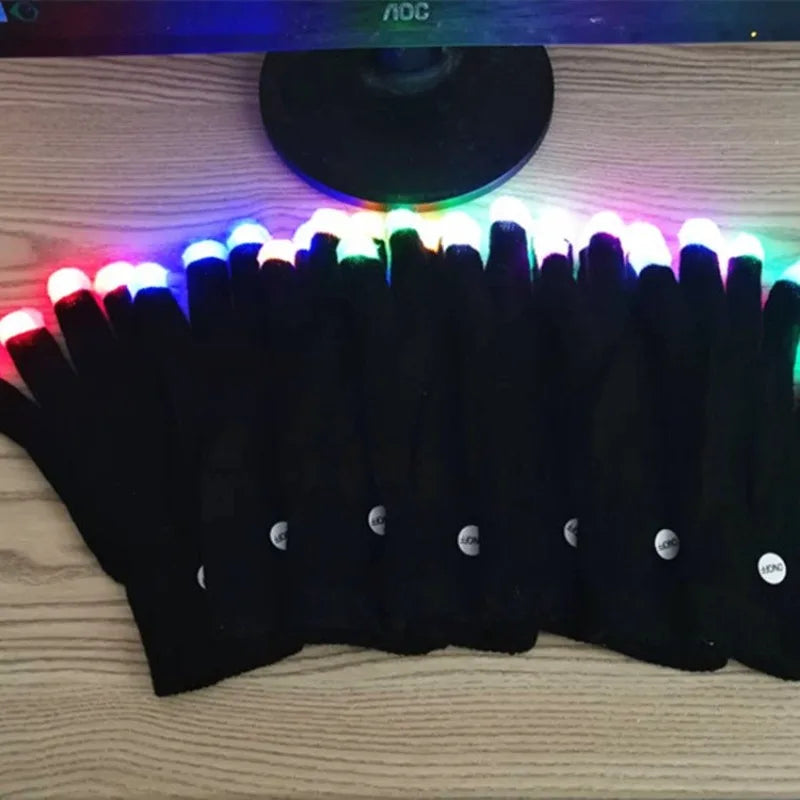 LED Finger Flashing Gloves 2026 New 7 Colors Light Up Gloves for Party Festival Rave Dance Cool Electronic Gifts