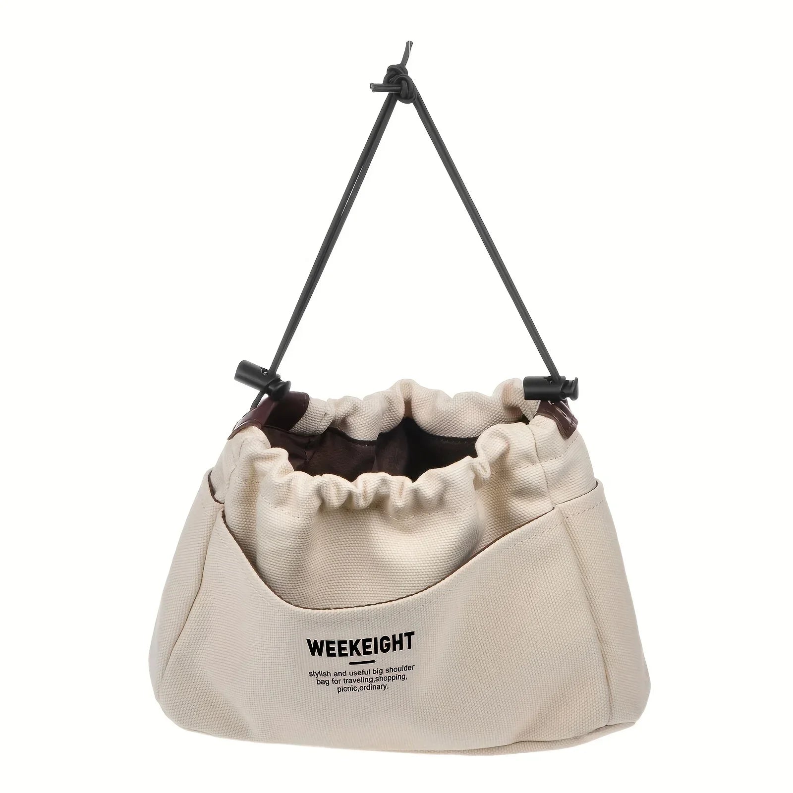 1/2pcs Drawstring Canvas Storage Organizers Multi-Pockets Liner Bag Lightweight Portable Travel Storage Bag