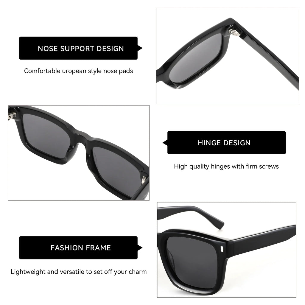 Z 2026 Trend Square Polarized Sunglasses Handmade Acetate Sun Glasses Fashion Patchwork Shades ZS6240