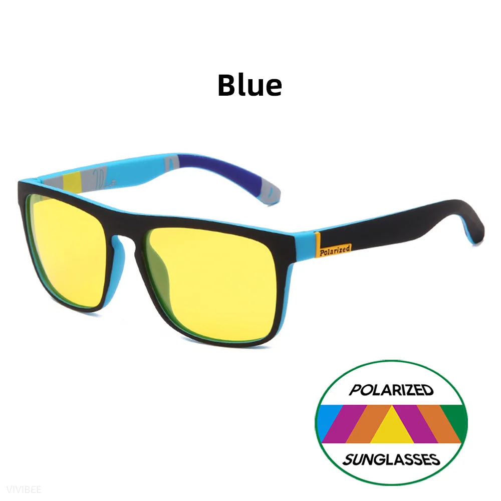 VIVIBEE Night Vision Glasses Yellow Polarized UV400 Men Square Driving Goggles Sports Women Anti Glare Car Eyepieces
