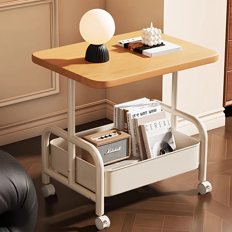 Movable and Rotatable Universal Wheels with Desktop Storage Rack - Multi-Functional Rolling Storage Cart