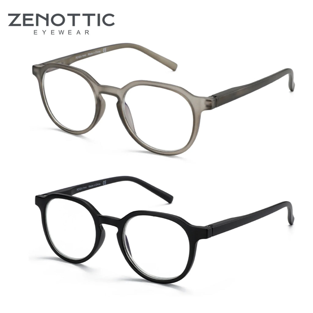 ZENOTTIC Retro Circular Anti-blue Light Glasses Blue Light Blocking Round Computer Eyeglasses for Unisex Fashion 420007