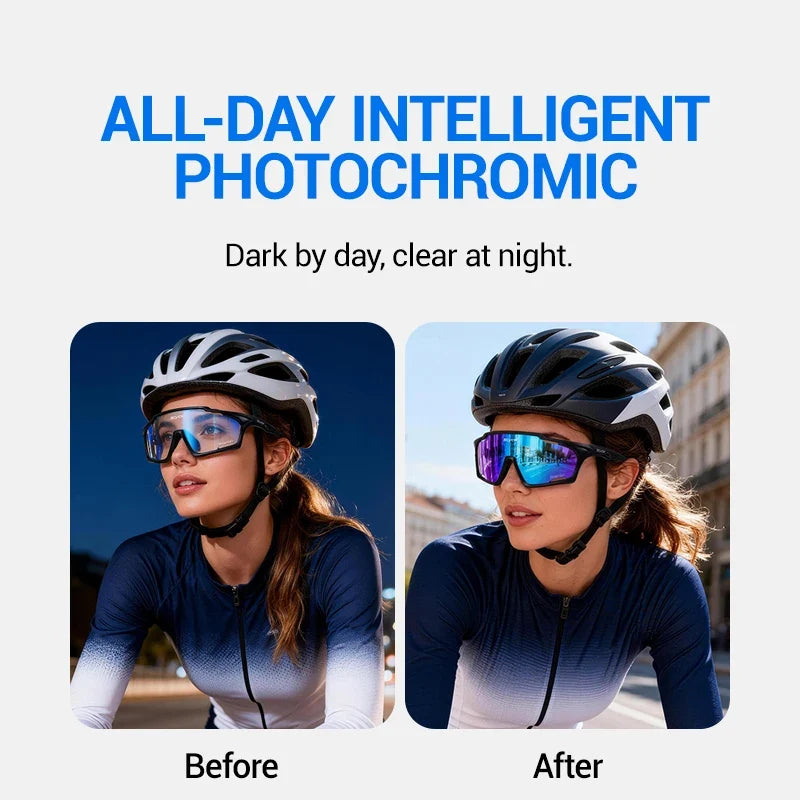 SCVCN New Photochromic Cycling Glasses Outdoor Bike Men Women MTB Road Bicycle Sports Sunglasses Mountaineering UV400 Goggles