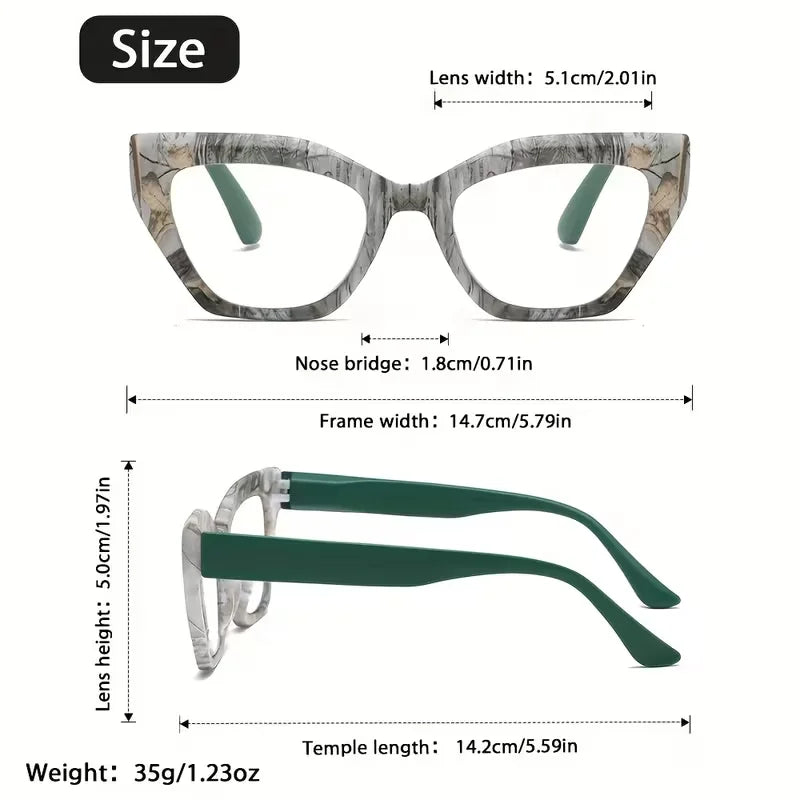 Women's Retro Cat Eye Reading Glasses with Anti Blue Light, Daily Casual and Fashionable Matching