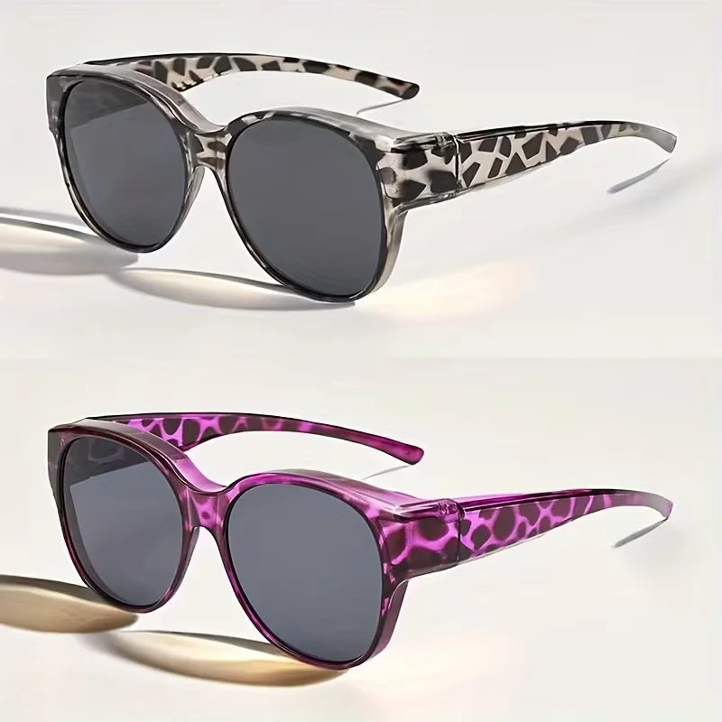2-Piece Set of Fashionable Large Frame Glasses, Suitable for Both Men and Women for Outdoor Decoration
