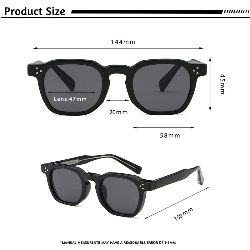 CATERSIDE Fashion Men Sunglasses Small Frame Square Personalized Design Sun Glasses Women Travel Party Business Festival Gift