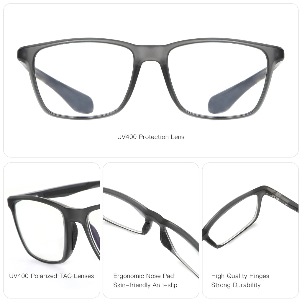 ZENOTTIC Square Sport Prescription Glasses Myopia Eyewear Fashion Photochromic Progressive Optical Eyeglass for Men Women