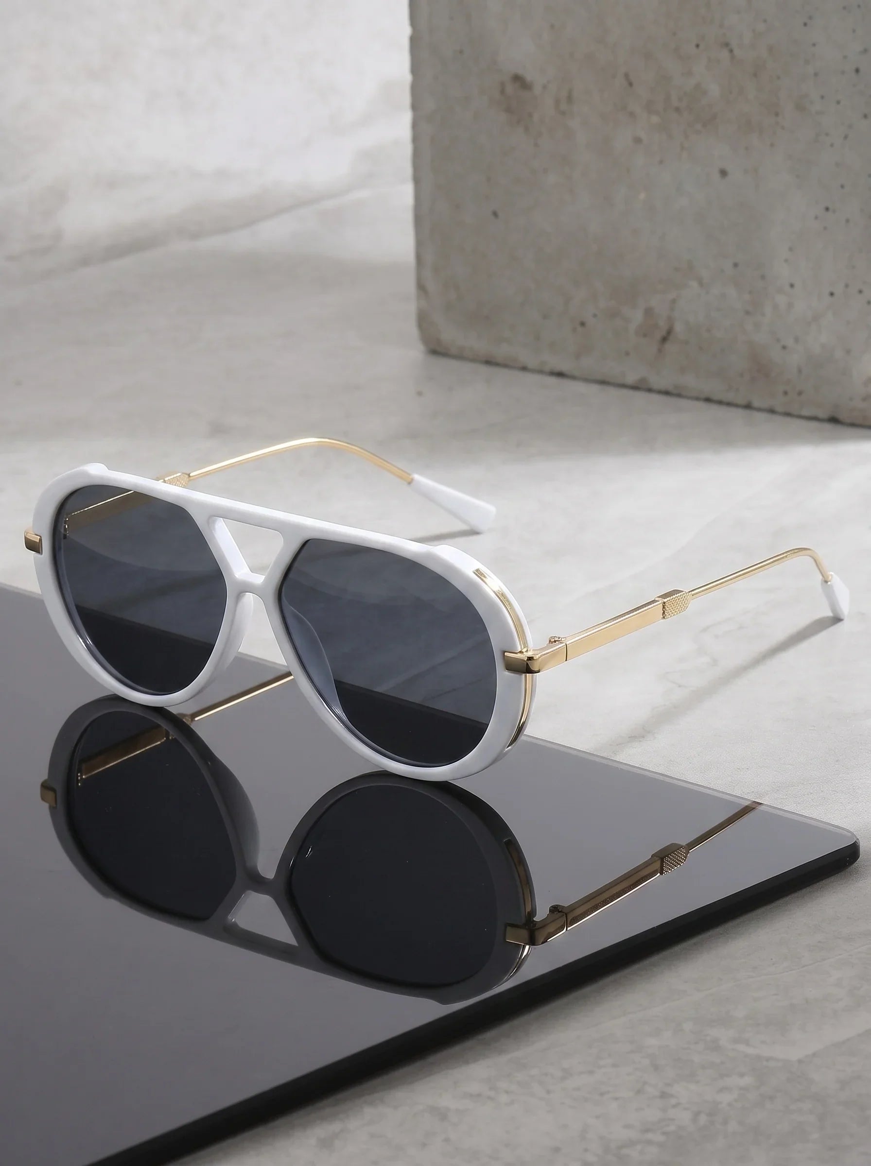 Double Beam Square Sunglasses For Men And Women, Retro Outdoor Driving Fashion Glasses