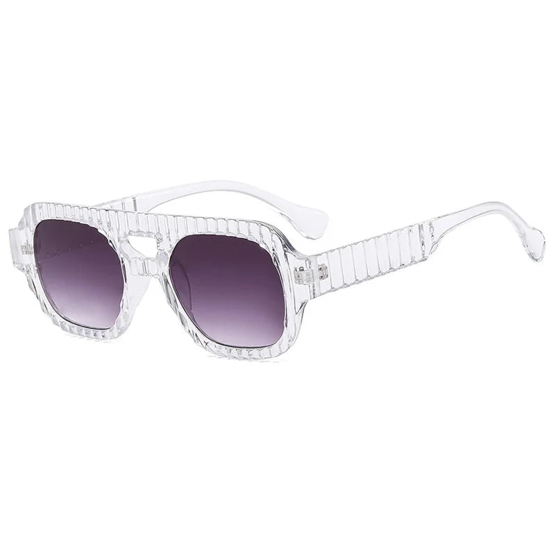 New Retro Double Beam Square Women Sunglasses Gradient Shades Design Men High Quality Sun Glasses UV400