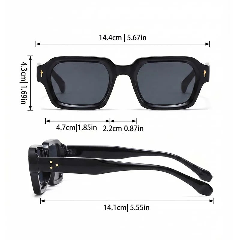 VIOLA MAG Retro Rectangular Glasses, Small Frame Business Daily Casual Glasses, with Glasses Bag