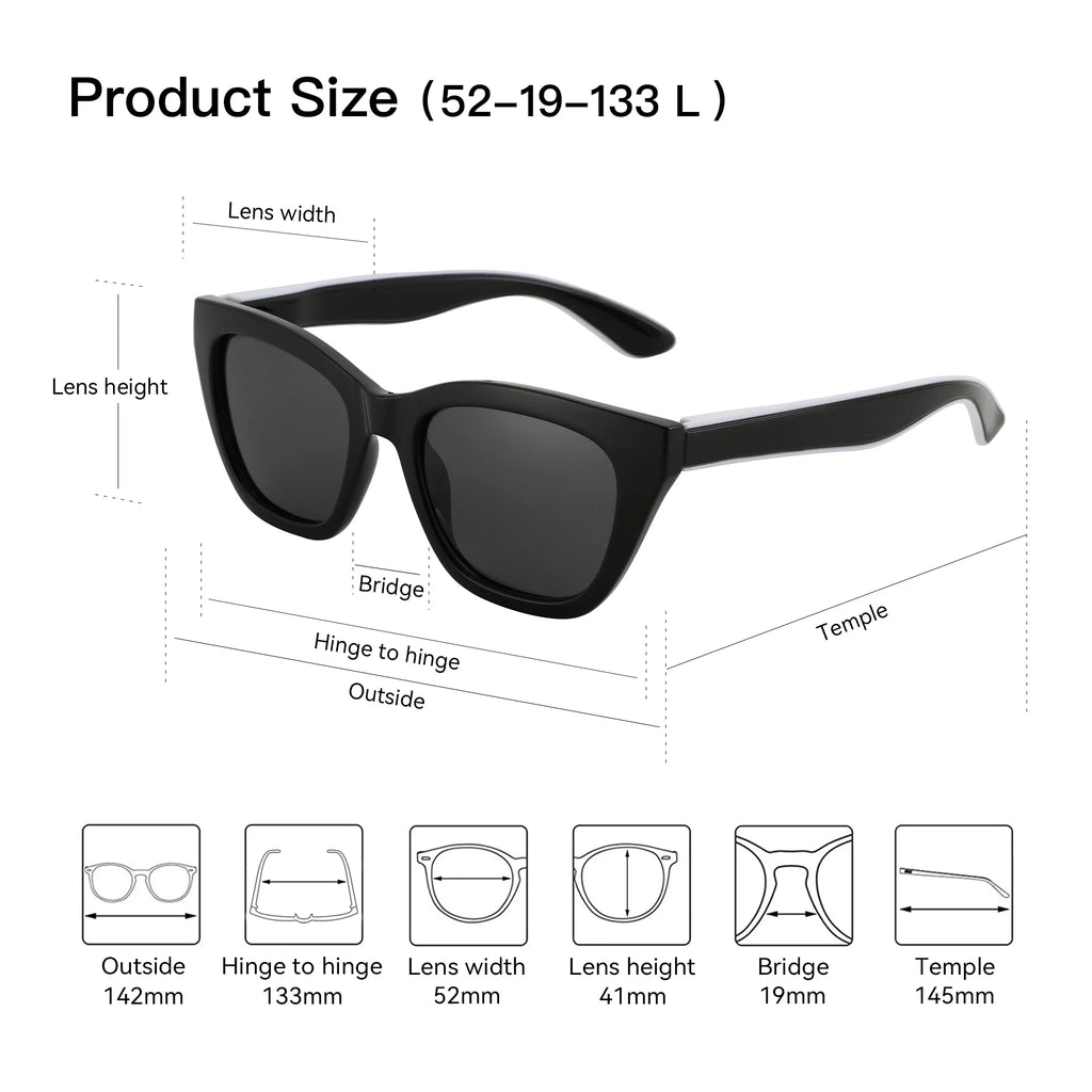 ZENOTTIC Square Polarized Sunglasses 2026 Fashion Women Thick Frame UV400 Protection Sun Glasses for Ladies Shopping Gif