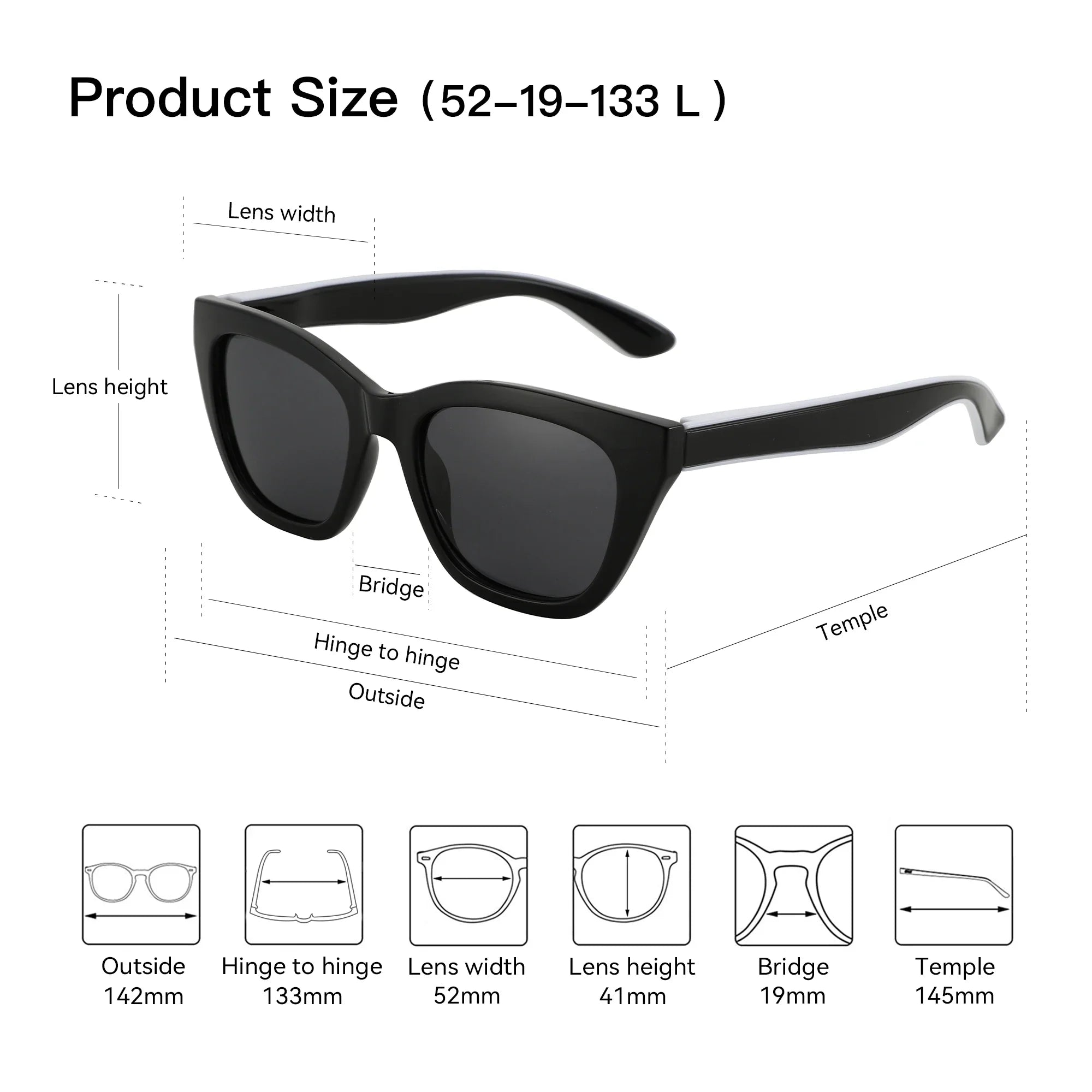 ZENOTTIC Square Polarized Sunglasses 2026 Fashion Women Thick Frame UV400 Protection Sun Glasses for Ladies Shopping Gif